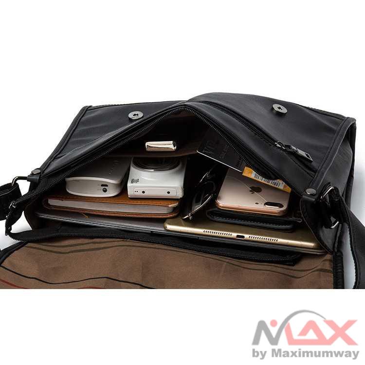 Tas Kerja Kulit PREMIUM Selempang Pria Kantor Bahan Kulit - 310 Warna Hitam