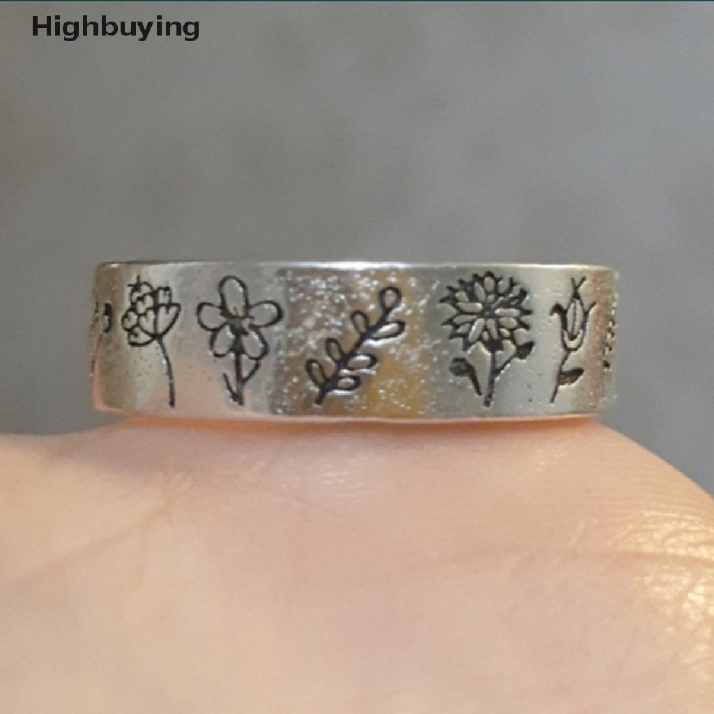 Hbid Cincin Vintage Bohemia Desain Ukiran Bunga Daisy Untuk Wanita