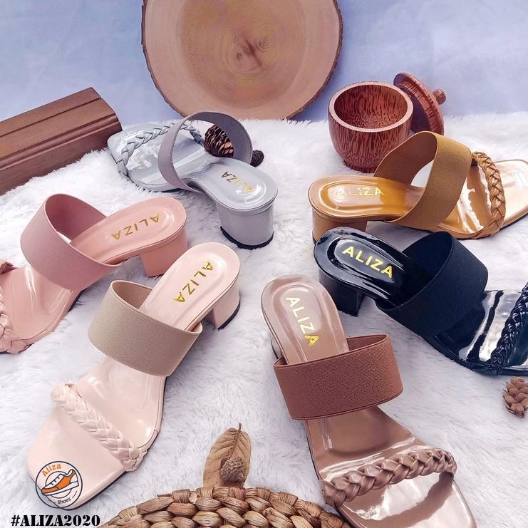 12.12 Big Sale Sandal Heels Wanita/Sandal Haktahu 5Cm/Aliza Shoes Amare Block Heels Hak Tahu Chunky 