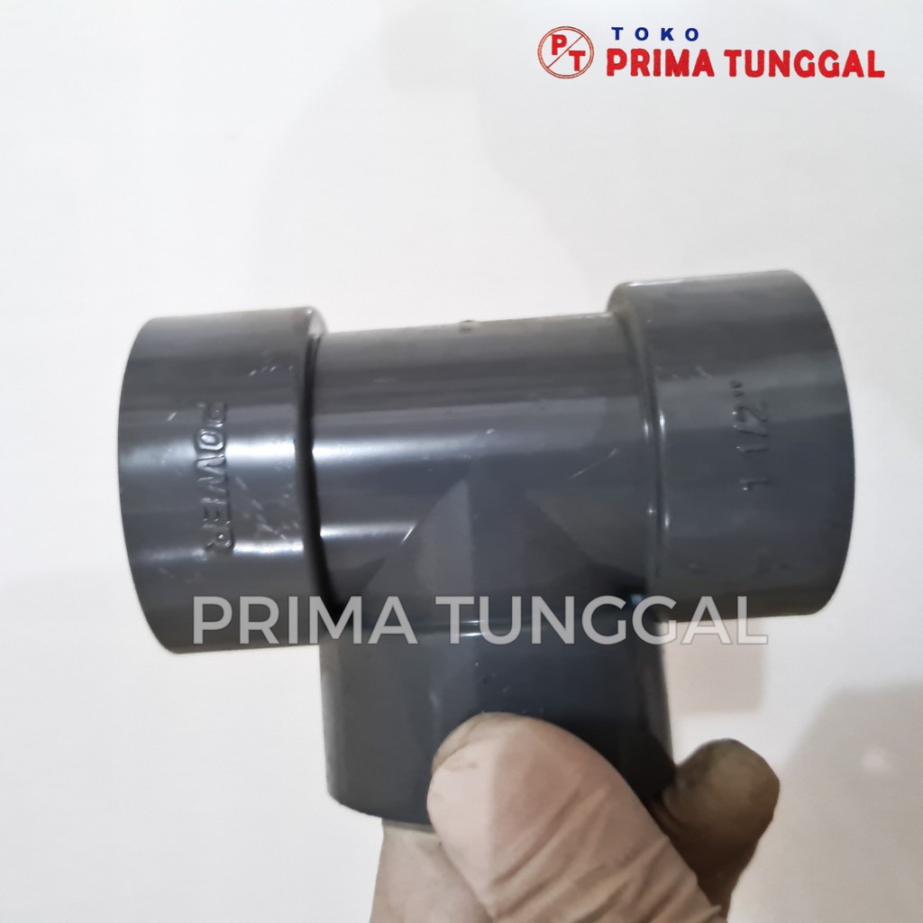 Tee 1 1/2" Inch PVC Sambungan Cabang 3 Sambungan T Pipa Power / Rucika