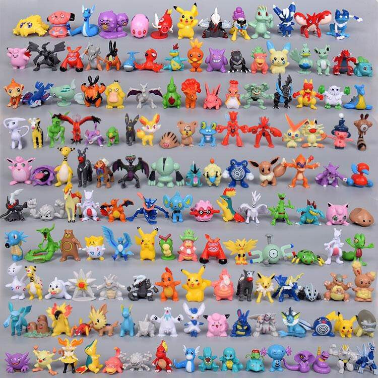 48pcs / 96Pcs Mainan Action Figure Mini Pokemon Pikachu Bulbasaur Untuk Dekorasi Kue