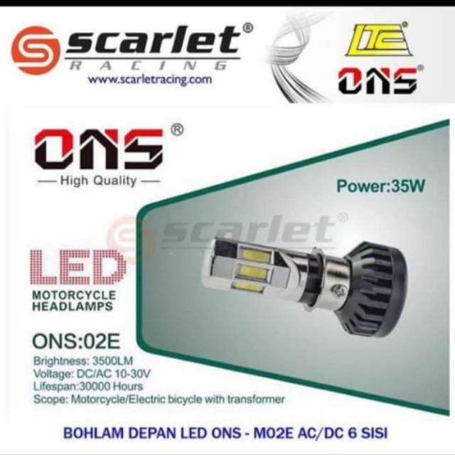 Lampu LED 6 sisi ASLI PUTIH SCARLET