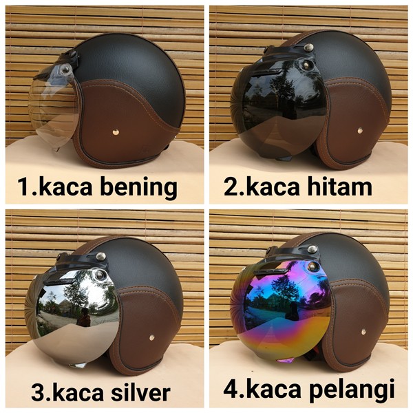 helm bogo dewasa warna coklat hitam