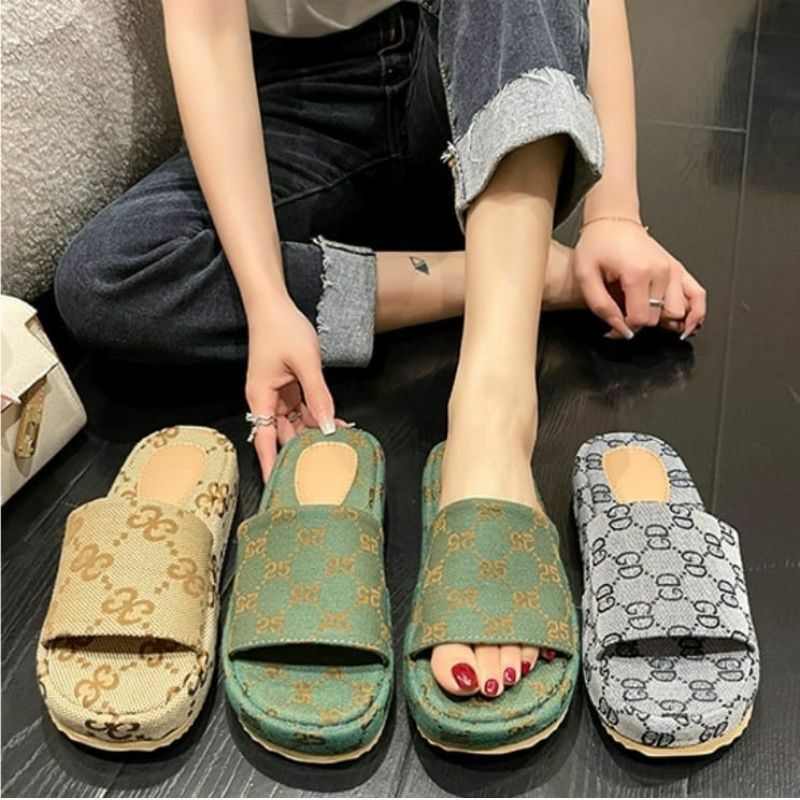 9026 Sandal Flat Wanita kekinian Sandal import model terbaru