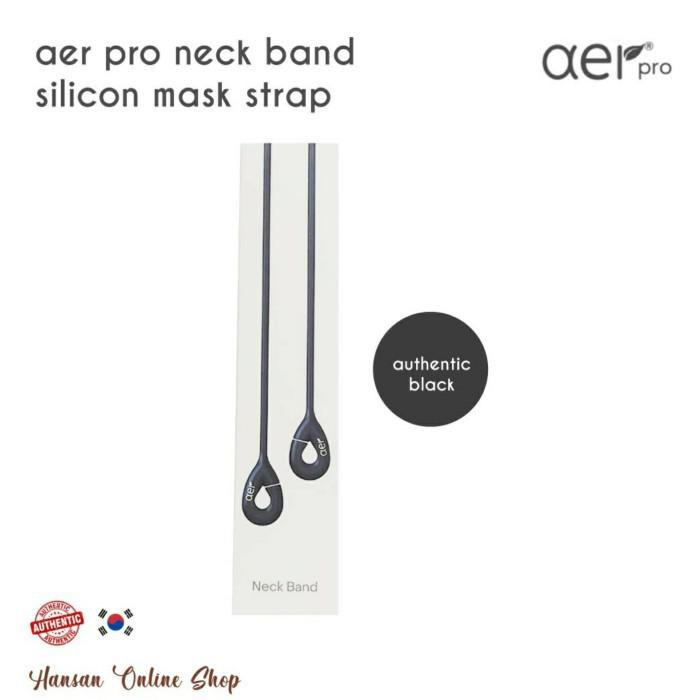 fikashop000 1 Pcs Korea Aer Pro Neck Mask Silicon Mask Strap (strap masker korea - Black