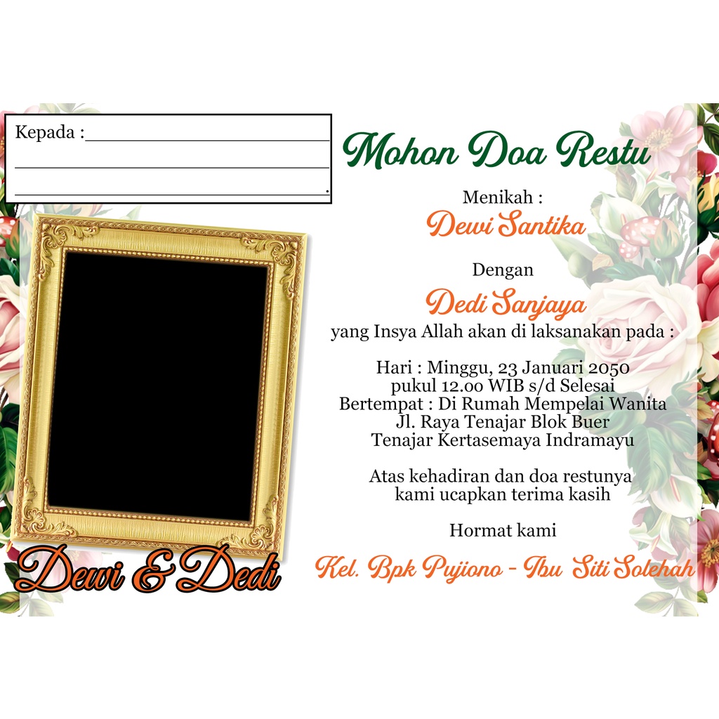 Jual UNDANGAN KOTAK NASI/PUNJUNGAN/SOROGAN/BESEK/TONJOKAN PERNIKAHAN