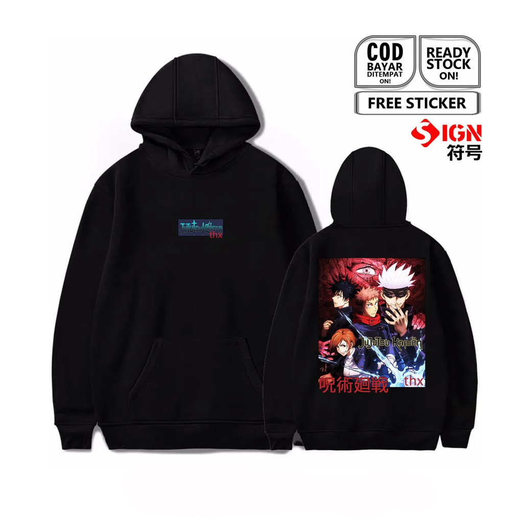 HOODIE ANIME JUJUTSU KAISEN 呪術廻戦 YUJI ITADORI MEGUMI SATORU GOJO NOBARA KUGISAKI MAKI TOGE INUMAKI