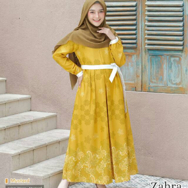 Zahra dress yasmeera mustard