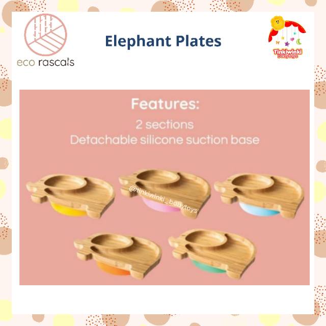 Ecorascals Bamboo Elephant Plate