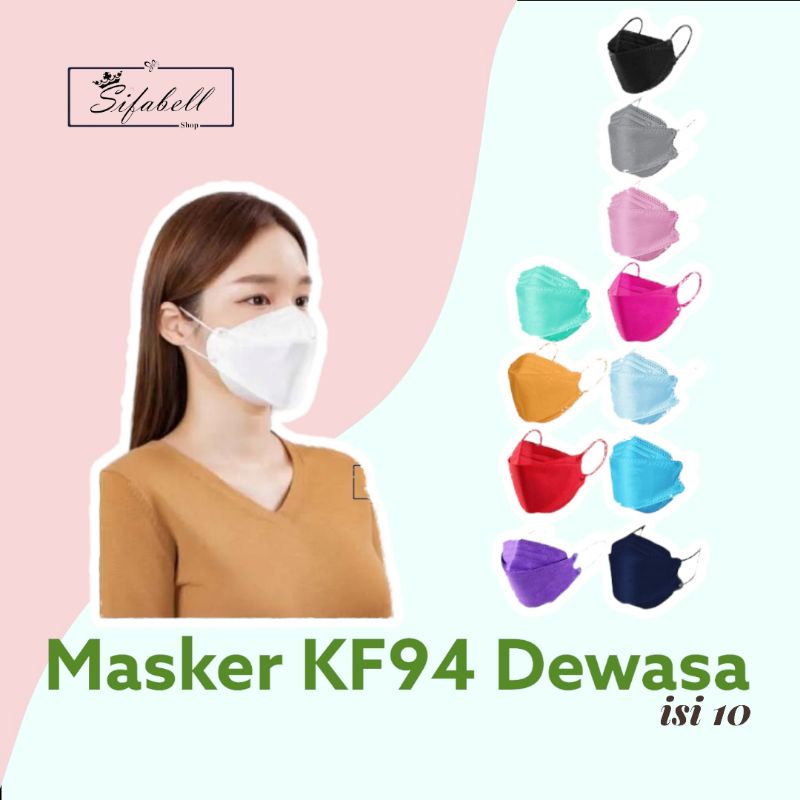 Masker KF94 Korea 4ply 3D Mask KN95 Isi 10 Pcs