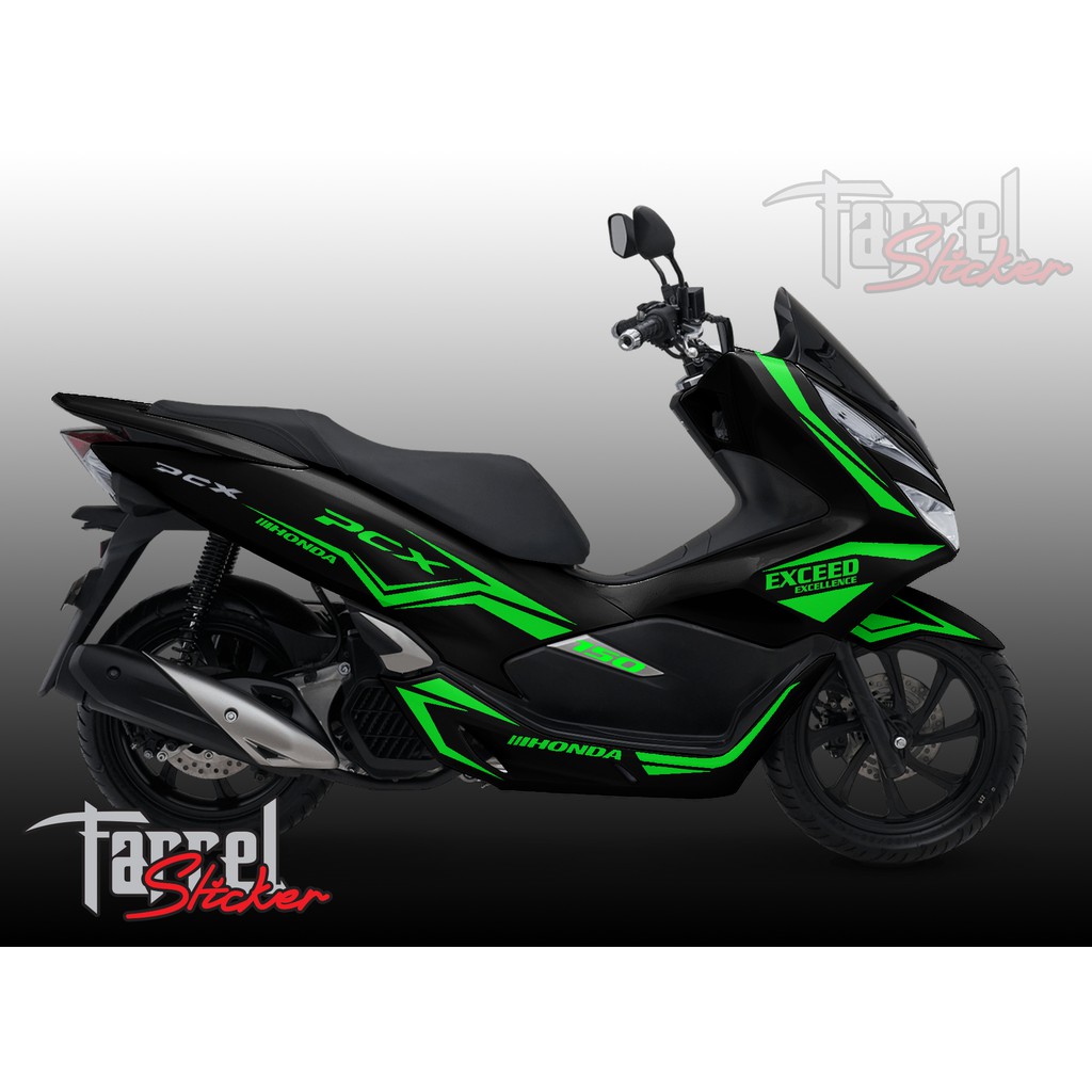 stiker pcx sticker stripping pcx hijau stabilo (hitam)