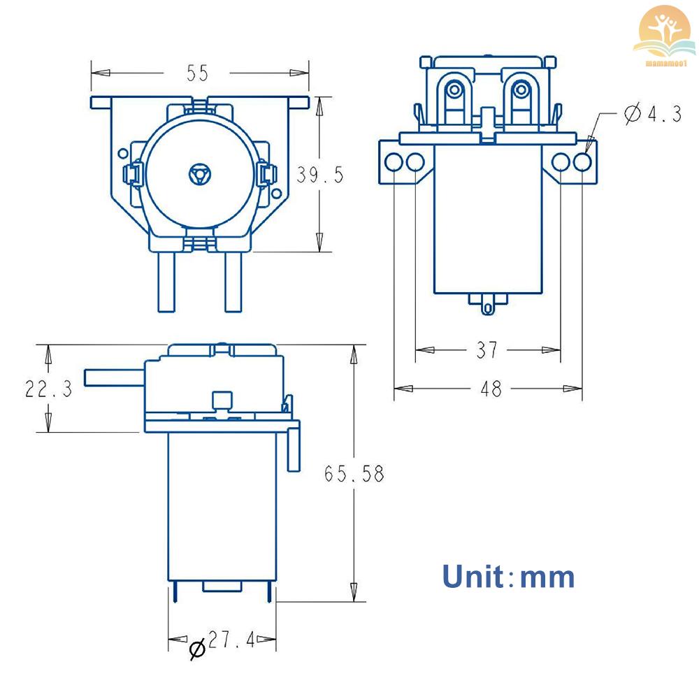 GROTHEN DC 12V Dosing Pump Peristaltic Pump Mini Water Liquid Pump Peristaltic Tube Head Self-Priming Function for Aquarium Lab Chemical Analysis Dosing Additives, L Style