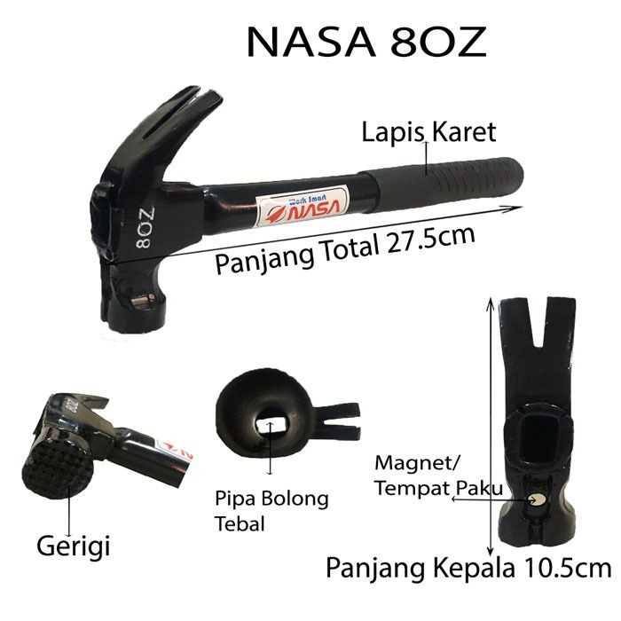 PALU MARTIL HAMMER PALU KAMBING HITAM NASA 8 OZ