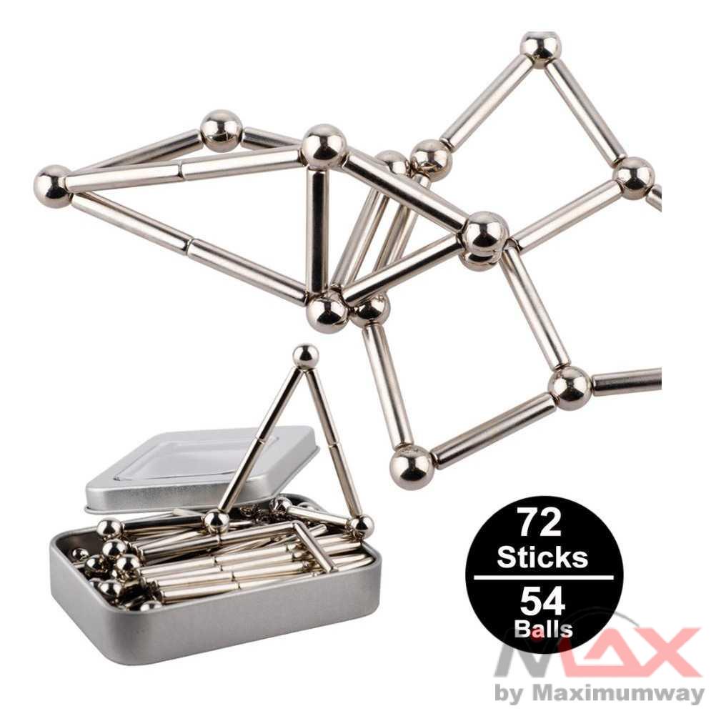 ZY Mainan Magnetik Steel Metalic Stick and Bucky Balls - J75 Warna Silver