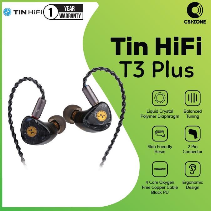 Tin HiFi T3 Plus / T3 + 10MM LCP Diaphragm Driver In Ear Earphone