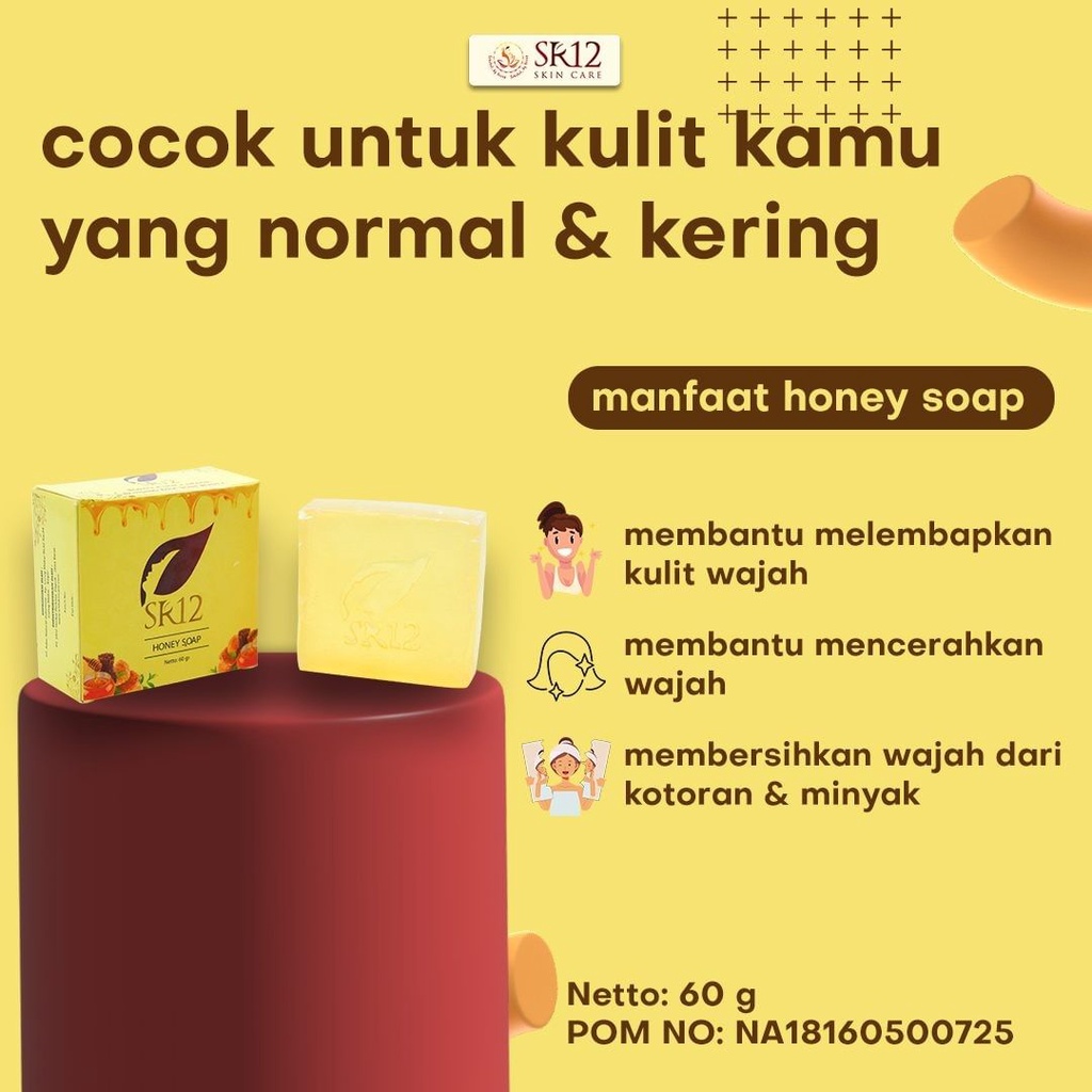 Sabun SR12 Honey Soap Pelembab Wajah Pria Untuk Kulit Kering Sabun Madu SR12 Skincare Kulit Kering Perawatan Wajah dan Badan Ori BPOM S9C