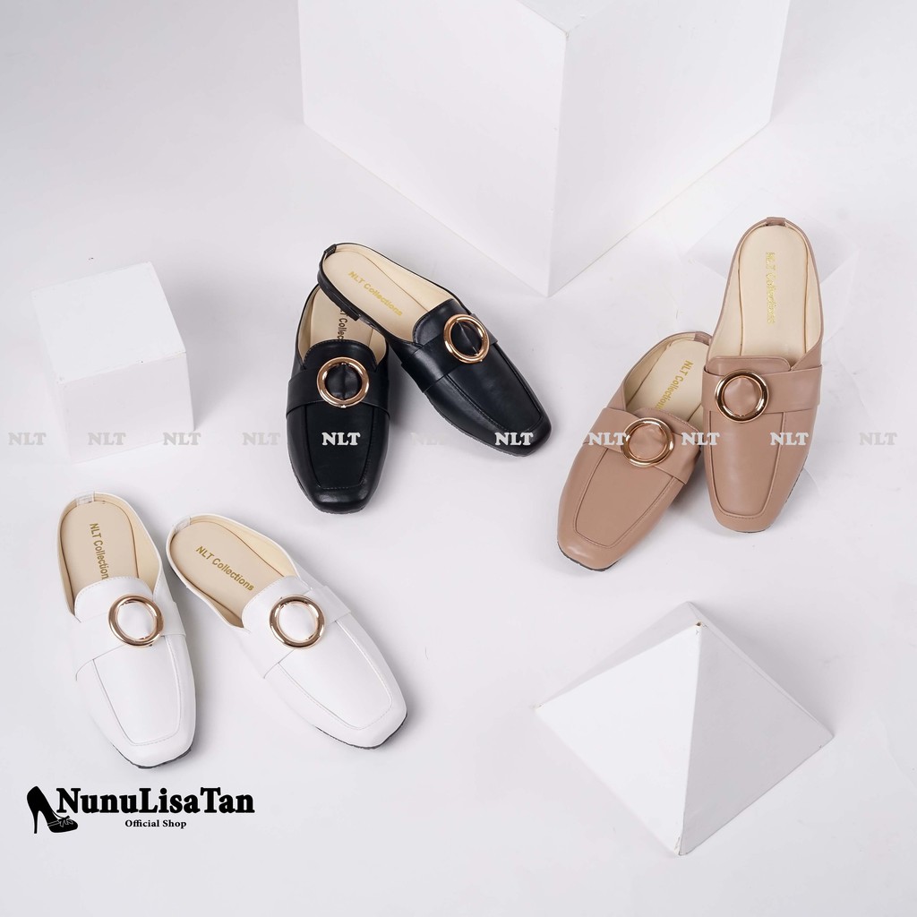 NunuLisaTan Mules - Termurah Terkini Flat Shoes Mules Korea BULAT