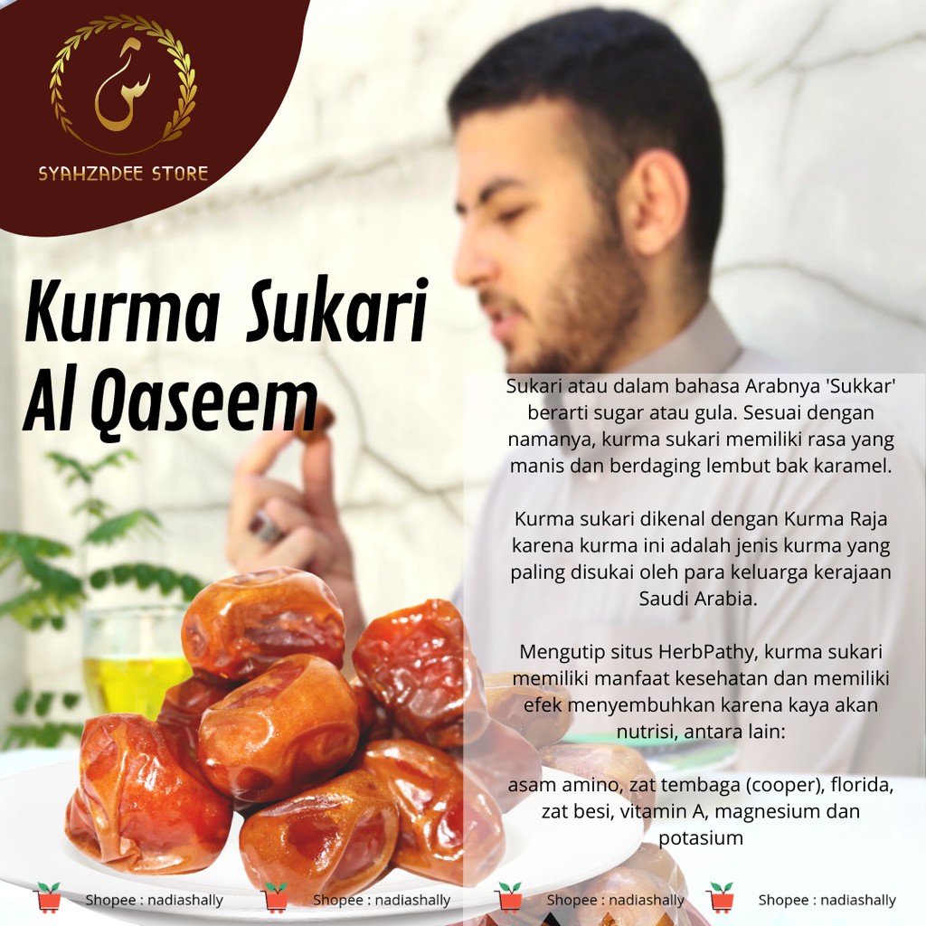 Kurma Sukari Al Qasem 3kg 1 dus