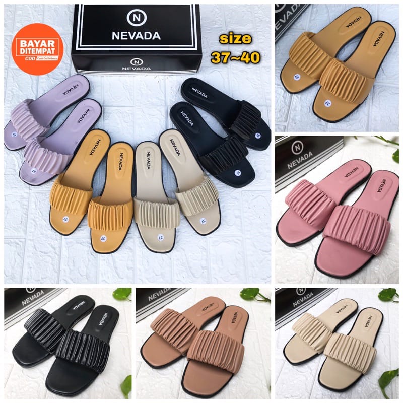 Sandal selop kerut wanita sandal kerut wanita murah slop