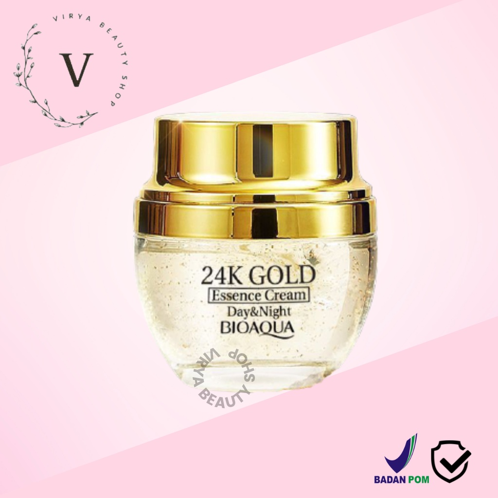 BIOAQUA 24K Gold Essence Cream Day & Night Original 50g Essence Serum Wajah