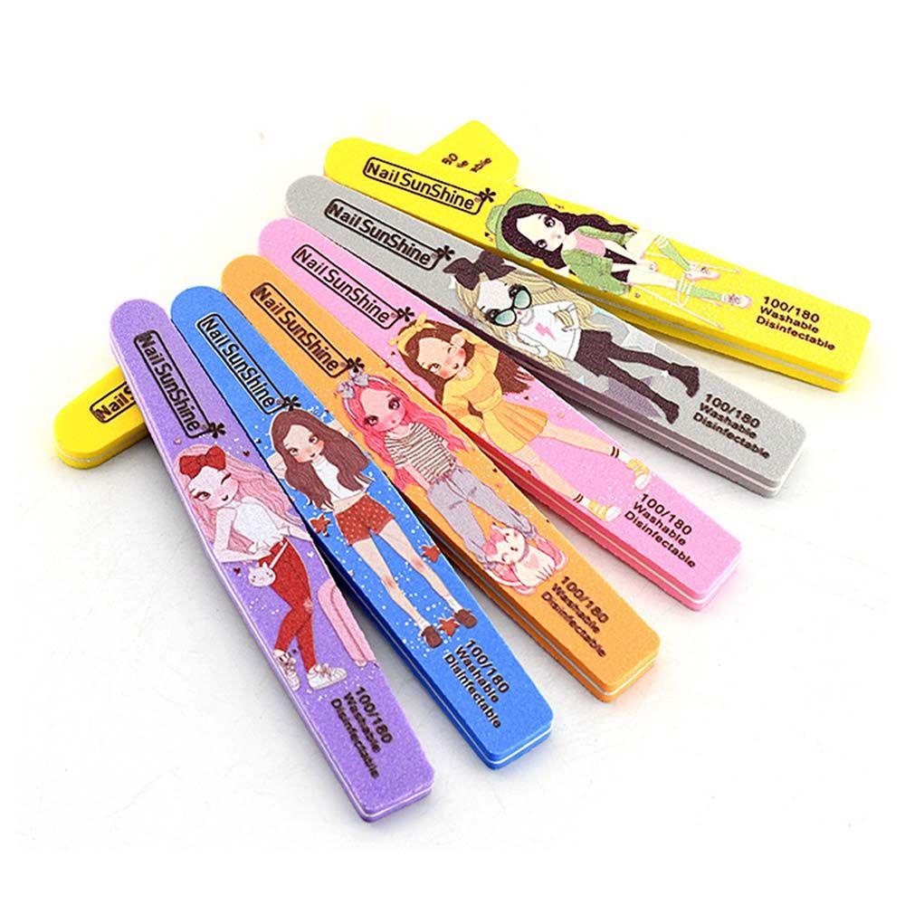 Mxbeauty Spons Penyangga Kuku Dua Sisi Dapat Dicuci Motif Kartun Kuku Amplas Nail Files Manicure Tools Nail Buffing Blocks