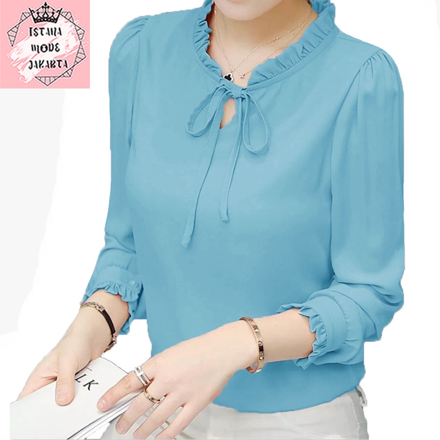 ISTANA MODE JAKARTA Aurelia baju atasan wanita terbaru blouse korean style blouse wanita lengan panjang-4