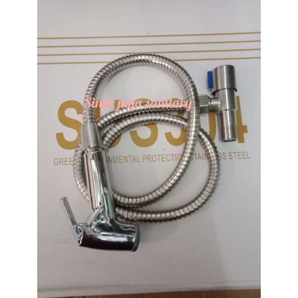 Jet shower chrome stainless / Paket jet shower + stop kran stainless