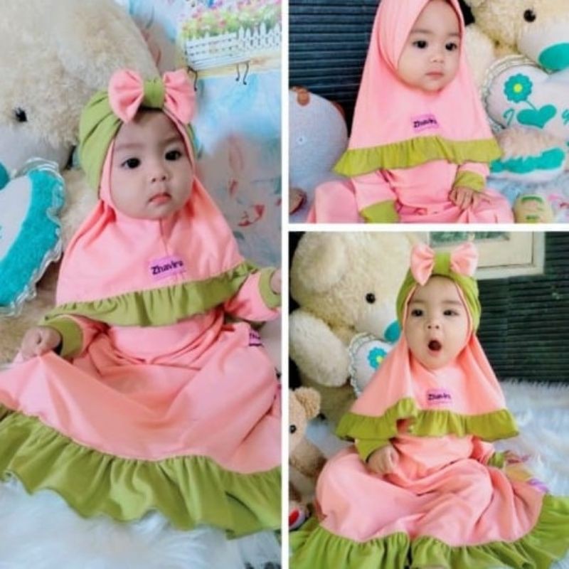 Set Gamis Bayi Zhafira / Baju Bayi usia 0-4 Tahun