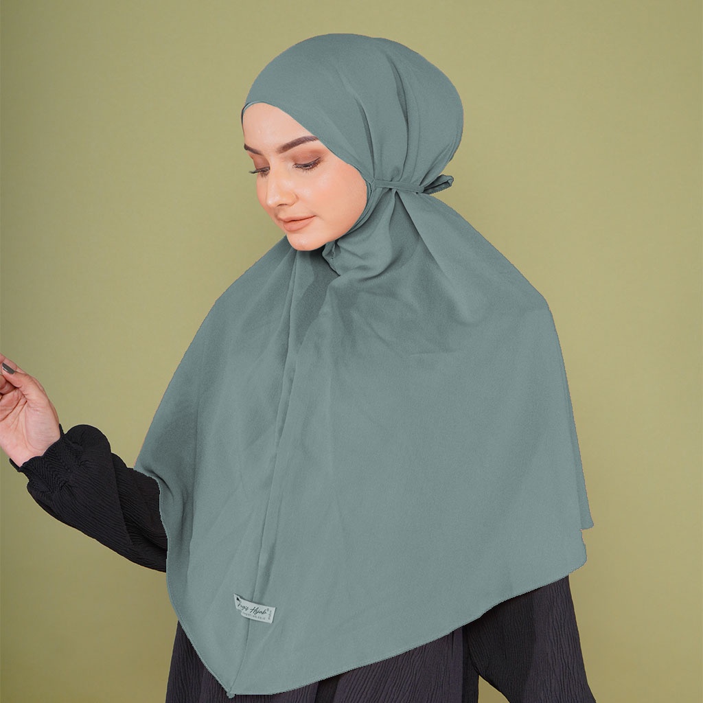 Bugis Hijab - Bergo Maryam Polos - Ukuran XL - Bergo Instan (Katalog A)-PINE GREEN
