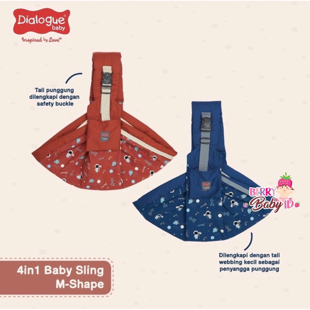 Dialogue Baby Gendongan Samping Bayi M Shape 4-in-1 Planet Series Berry Mart