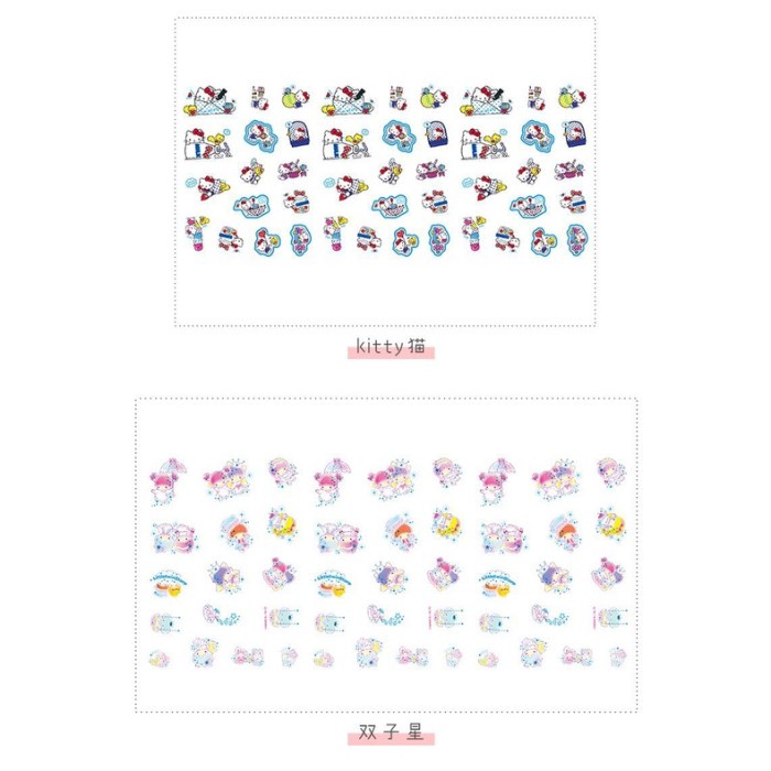 STICKER AESTHETIC 1 SET 45PCS KUROMI HELLO KITTY TWIN STARS MELODY CINNAMOROLL POMPOMPURIN SANRIO TWINSTAR LUCU