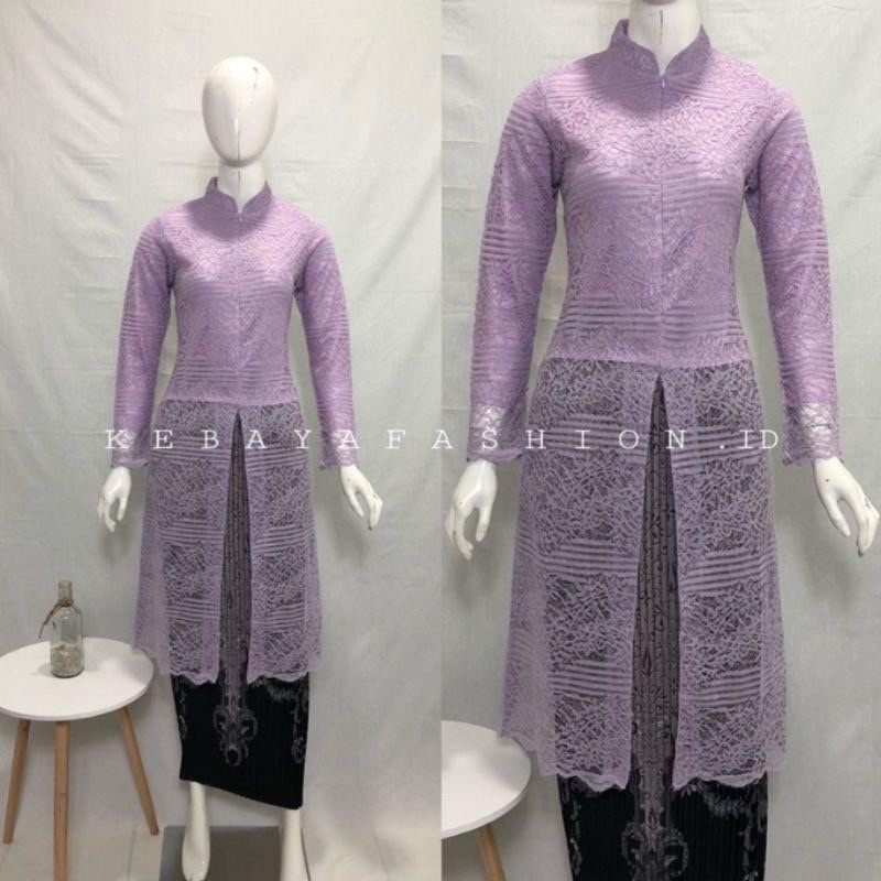 AZURA SCRAF // Setelan Tunik Brokat // Tunik kerah sanghai/tunik busui/tunik seleting depan/Kebaya modern/kebaya busui