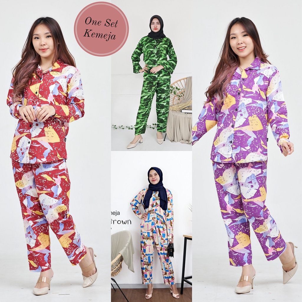 IZANY Piyama Dewasa PP / set KEMEJA Tie Dye / Daily Set RAYON DISCHART