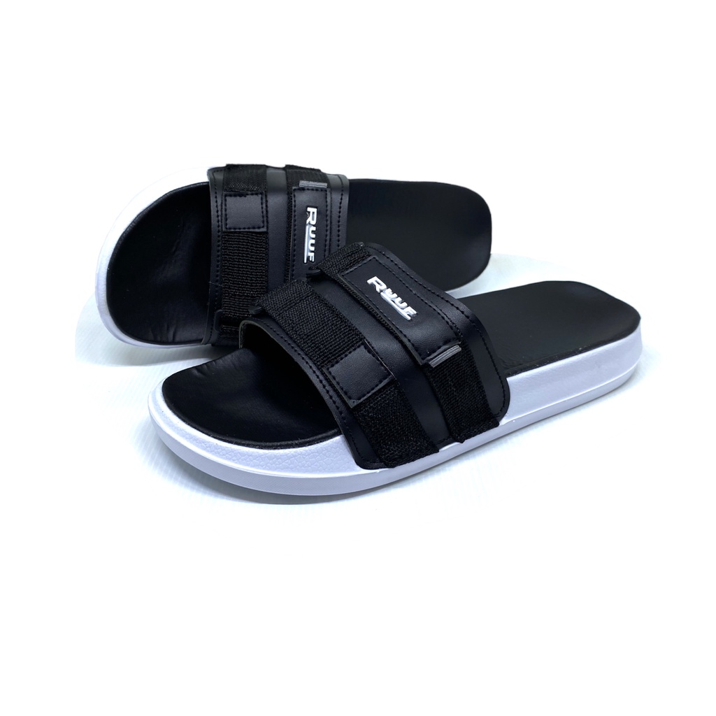 Ruuf - 0208 SS Slide Sandal Pria - Black/Grey