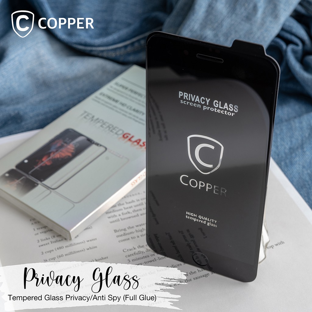 Samsung M21 - COPPER Tempered Glass Privacy/Anti Spy(Full Glue)