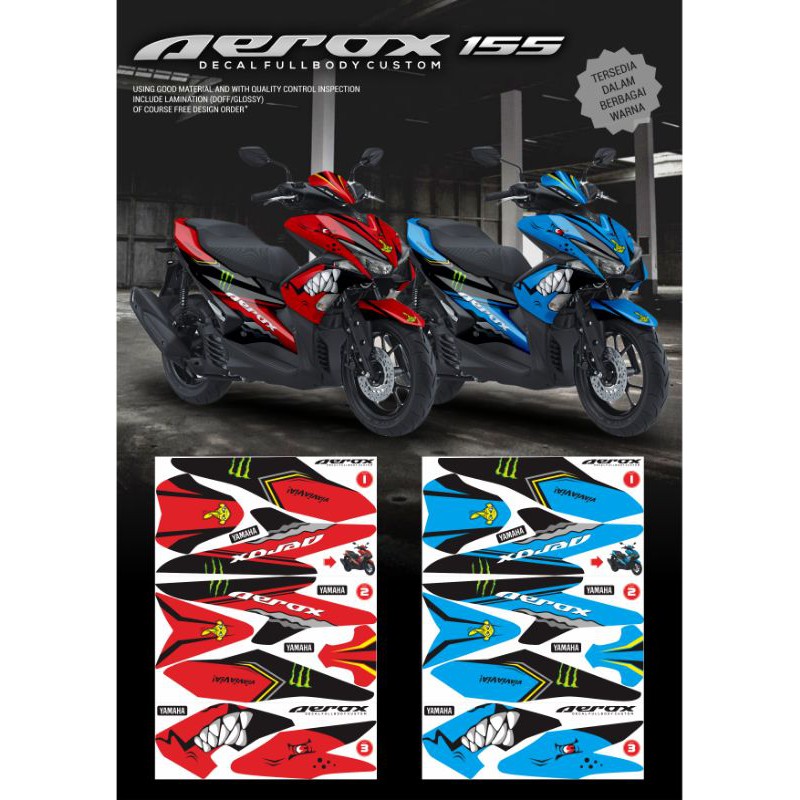 DECAL FULL BODY AEROX 155 MONSTER ENERGY