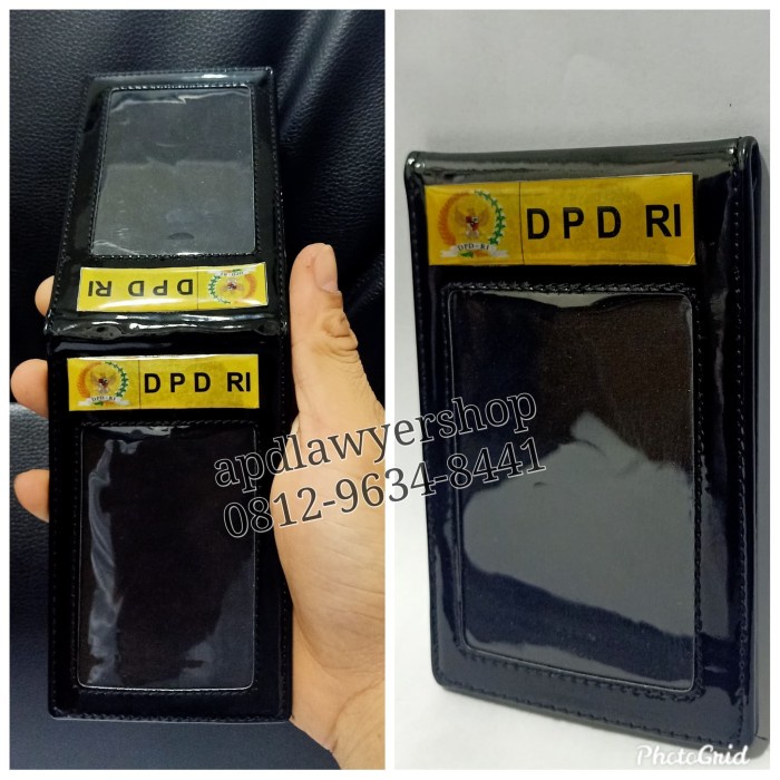 

Terbatas Name Tag Id Card Saku Kulit Dpd Ri Hitam Glossy 2 Sisi Magnet Bergaransi