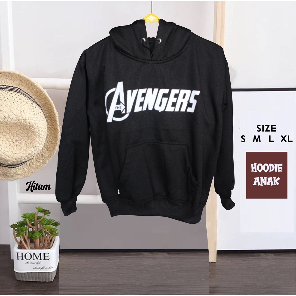 JAKET SWEATER HOODIE SABLON AVENGERS ANAK KEKINIAN TERBARU BAHAN FLEECE USIA 2TAHUN SAMPAI 12TAHUN LAKI LAKI PEREMPUAN