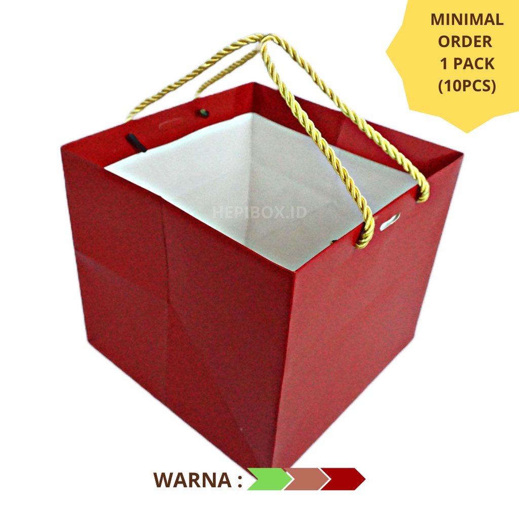 

Tas Bingkisan Lebaran Uk 21x21x20 / Paper Bag Polos / Paper bag Tebal / Tas Kado Souvenir / Tas Hampers / Tas Kado | JA02