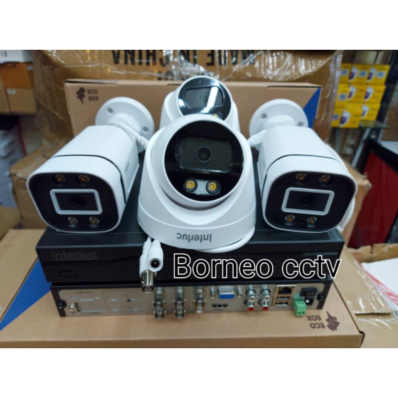 Paket kamera cctv 4ch colorvu edge 2mp full hd malam berwarna