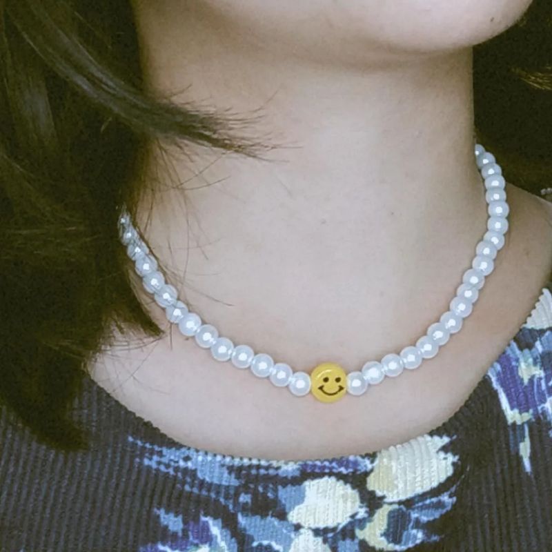 Kalung mutiara motif manik manik smile || Kalung choker || pearl necklace