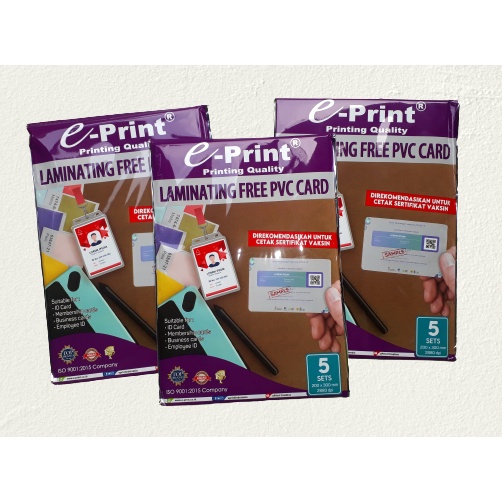 

kertas pvc merek EPRINT di jual paketan isi 3 pak