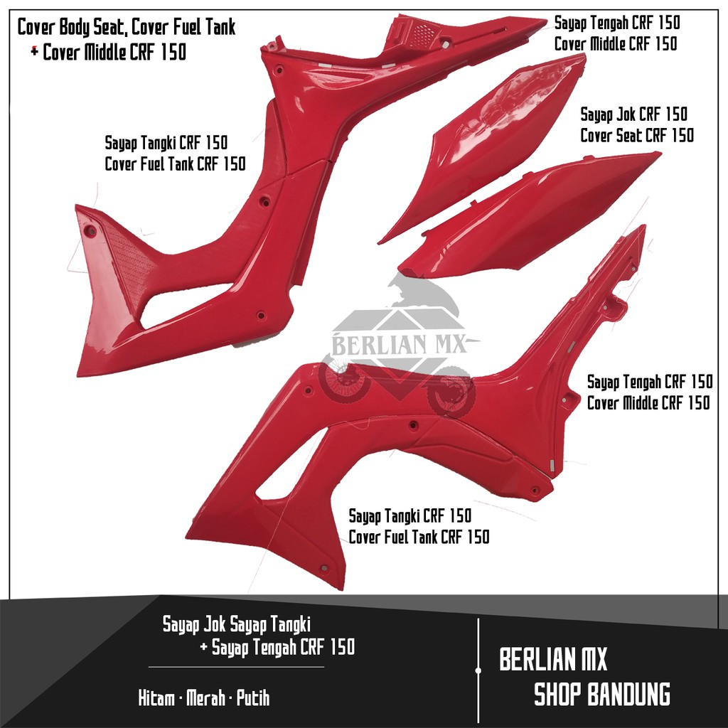 BODY SET CRF PAKET COVER BODY SAYAP JOK - SAYAP TANGKI - SAYAP TENGAH CRF