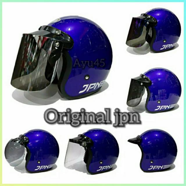 Helm JPN Bogo Retro Biru Glossy Original
