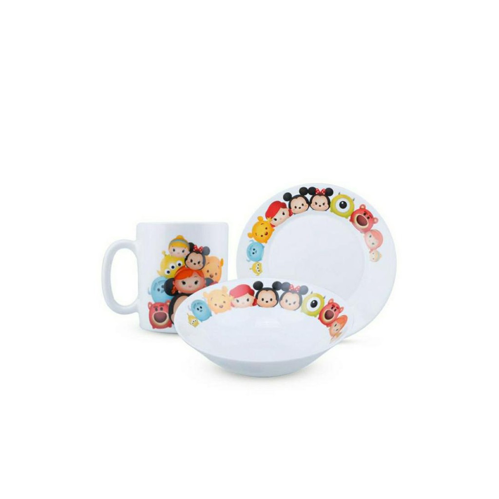 |Cuci Gudang|sale|Big Promo| BRILIANT Disney Breakfast set Tsum Tsum / Gelas Piring Mangkok Mug