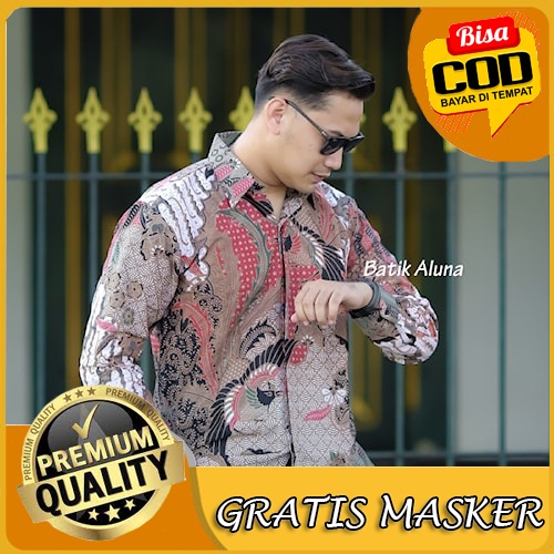 Baju Batik Pria Lengan Panjang Premium Modern Full Furing Original Kemeja Batik Solo PCW 011