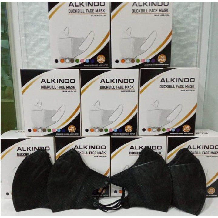 MASKER DUCKBILL ALKINDO 3PLY GARIS/MIRIP SENSI - 1 BOX ISI 50 PCS ...