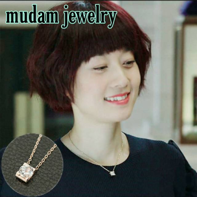 Kalung Titanium THE ONE CRYSTAL Tersedia Warna Rosegold, Gold dan Silver