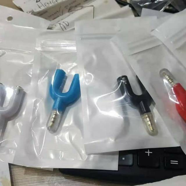 audio mic splitter spliter audio mic Y mic + speaker mantul meriah