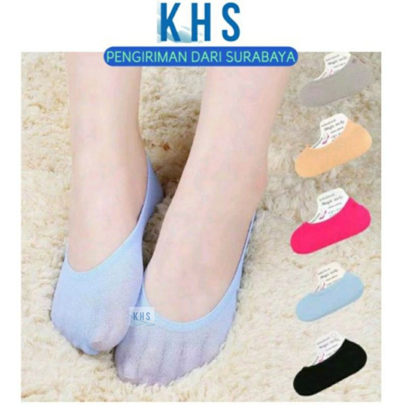 KAOS KAKI BAWAH MATA KAKI PENDEK KAOS KAKI BALET ANTI SLIP HIDDEN SOCK INVISIBLE KOREA FLAT KH